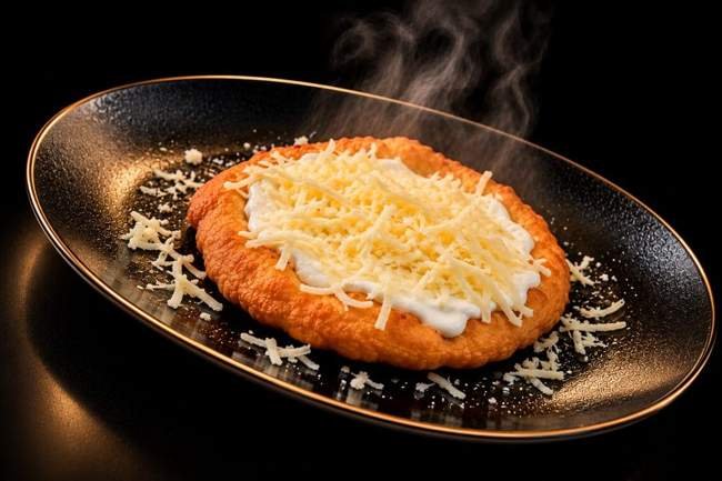 Langos Cu Smântână & Cașcaval