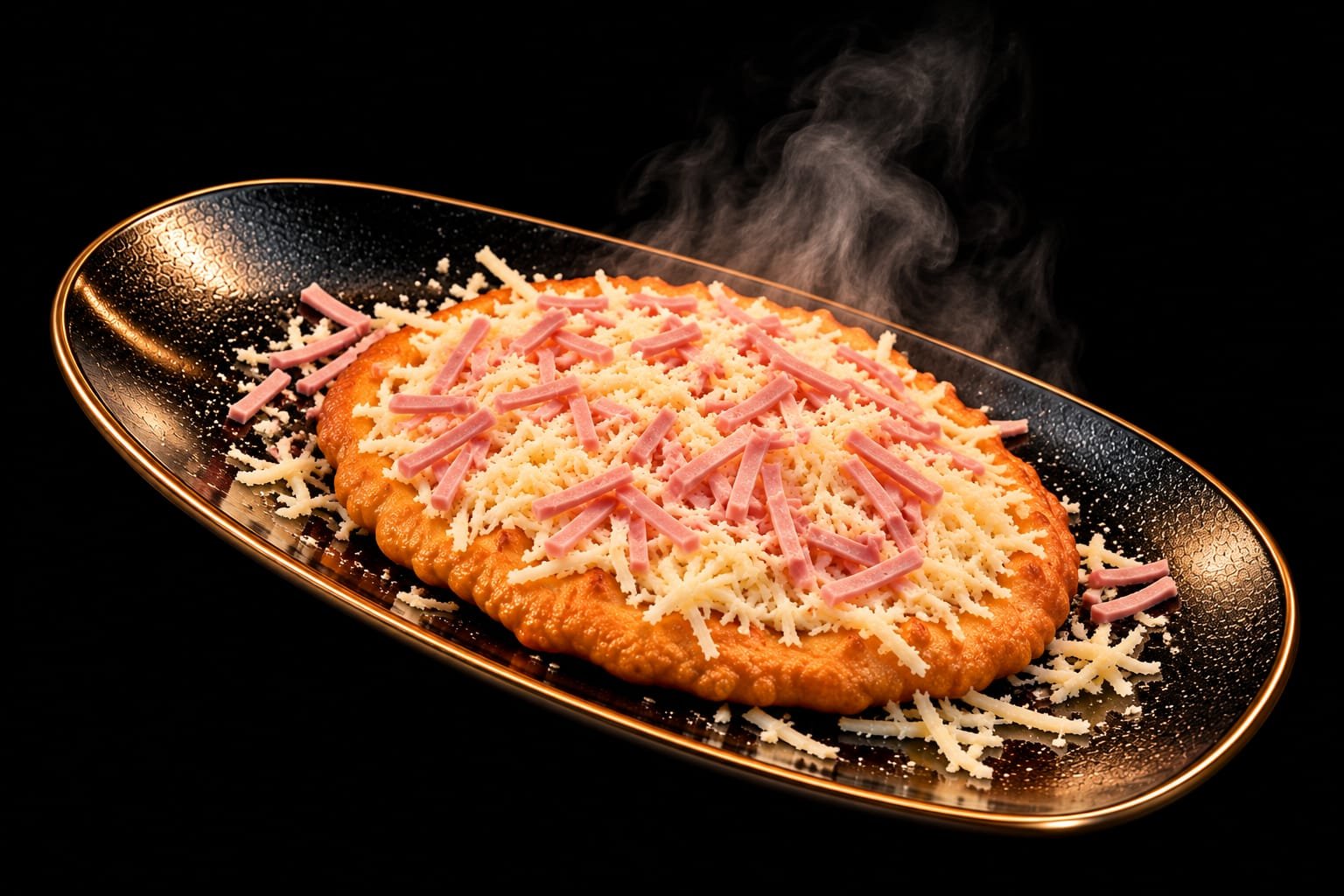 Langos Cu Șuncă & Cașcaval